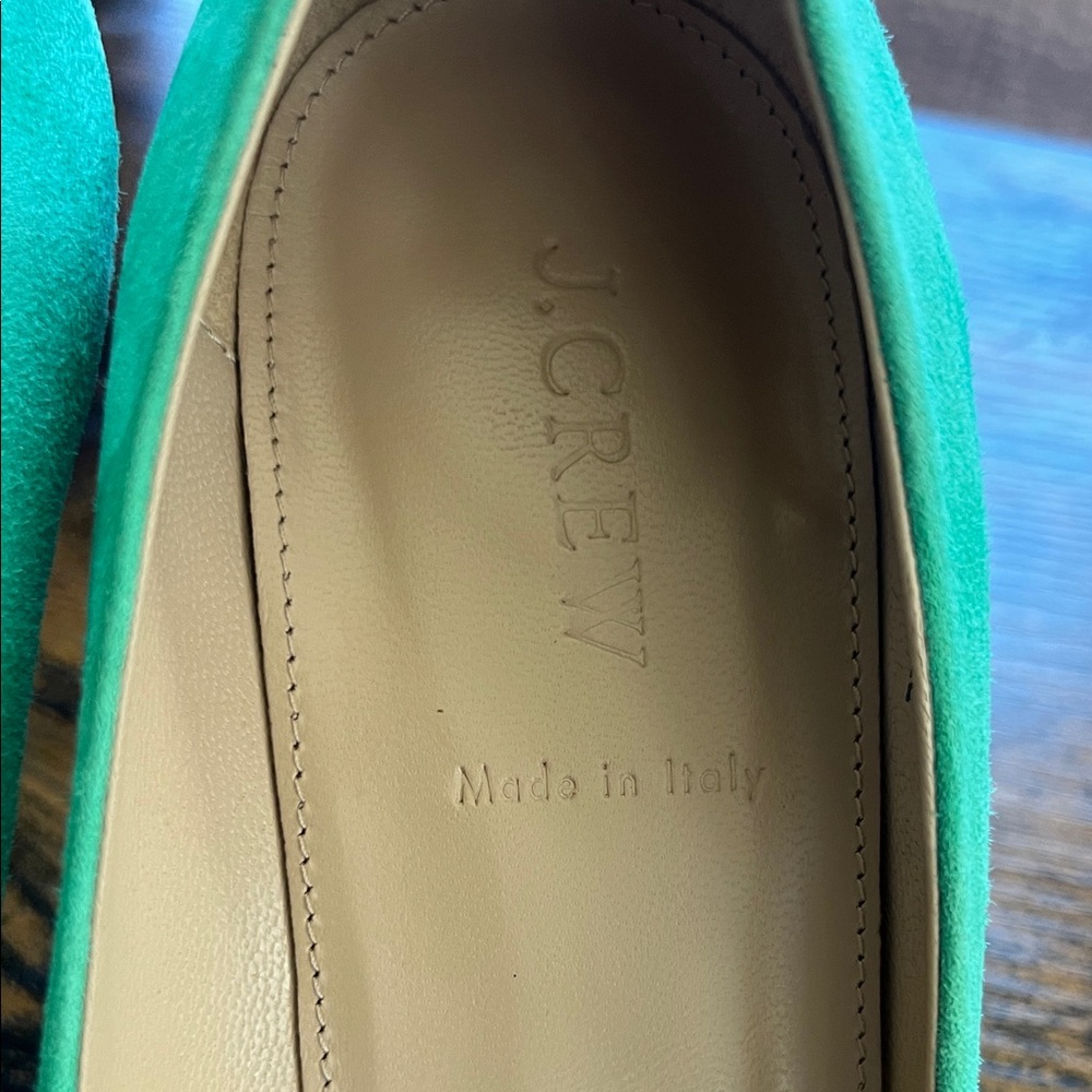 J. Crew Vibrant Green Suede Heels - Picture 5 of 6